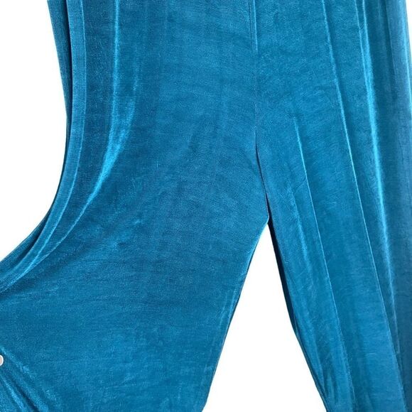 🔴ATOC Women's Pants Elastic Waist Stretchy Teal Green Size S/M - Picture 4 of 9